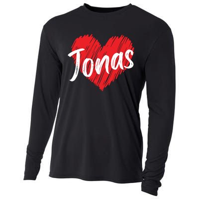 I Love Jonas Heart Personalized Name Jonas Cooling Performance Long Sleeve Crew