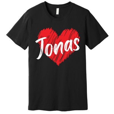 I Love Jonas Heart Personalized Name Jonas Premium T-Shirt