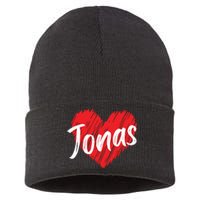 I Love Jonas Heart Personalized Name Jonas Sustainable Knit Beanie