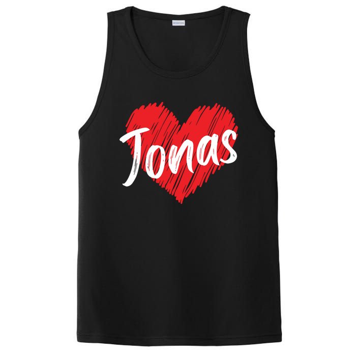 I Love Jonas Heart Personalized Name Jonas PosiCharge Competitor Tank