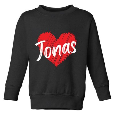 I Love Jonas Heart Personalized Name Jonas Toddler Sweatshirt