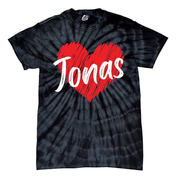 I Love Jonas Heart Personalized Name Jonas Tie-Dye T-Shirt