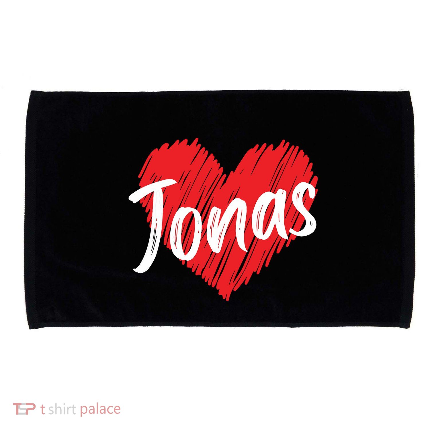 I Love Jonas Heart Personalized Name Jonas Microfiber Hand Towel