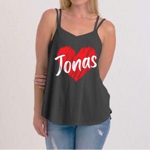 I Love Jonas Heart Personalized Name Jonas Women's Strappy Tank