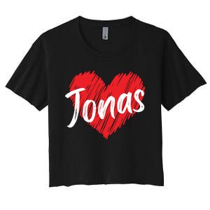 I Love Jonas Heart Personalized Name Jonas Women's Crop Top Tee