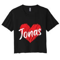 I Love Jonas Heart Personalized Name Jonas Women's Crop Top Tee