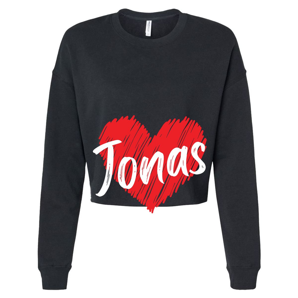 I Love Jonas Heart Personalized Name Jonas Women's Crop Top Tee