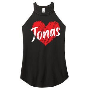 I Love Jonas Heart Personalized Name Jonas Women's Perfect Tri Rocker Tank