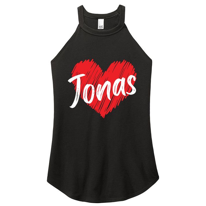 I Love Jonas Heart Personalized Name Jonas Women's Perfect Tri Rocker Tank