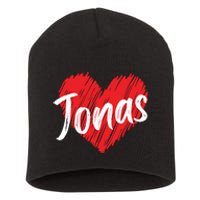 I Love Jonas Heart Personalized Name Jonas Short Acrylic Beanie