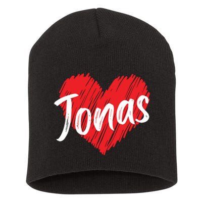 I Love Jonas Heart Personalized Name Jonas Short Acrylic Beanie