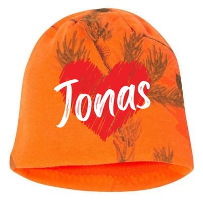 I Love Jonas Heart Personalized Name Jonas Kati - Camo Knit Beanie