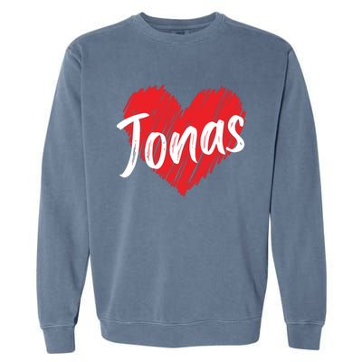 I Love Jonas Heart Personalized Name Jonas Garment-Dyed Sweatshirt