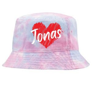 I Love Jonas Heart Personalized Name Jonas Tie-Dyed Bucket Hat