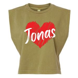 I Love Jonas Heart Personalized Name Jonas Garment-Dyed Women's Muscle Tee