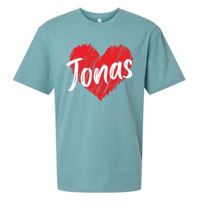 I Love Jonas Heart Personalized Name Jonas Sueded Cloud Jersey T-Shirt