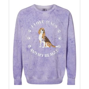 I Love Jesus And My Beagle Beagle Lover Gift Colorblast Crewneck Sweatshirt