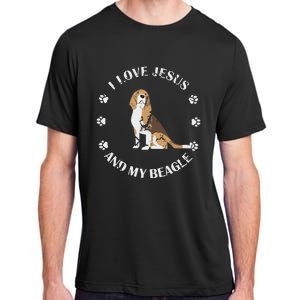 I Love Jesus And My Beagle Beagle Lover Gift Adult ChromaSoft Performance T-Shirt