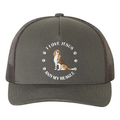 I Love Jesus And My Beagle Beagle Lover Gift Yupoong Adult 5-Panel Trucker Hat