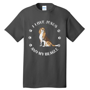 I Love Jesus And My Beagle Beagle Lover Gift Tall T-Shirt