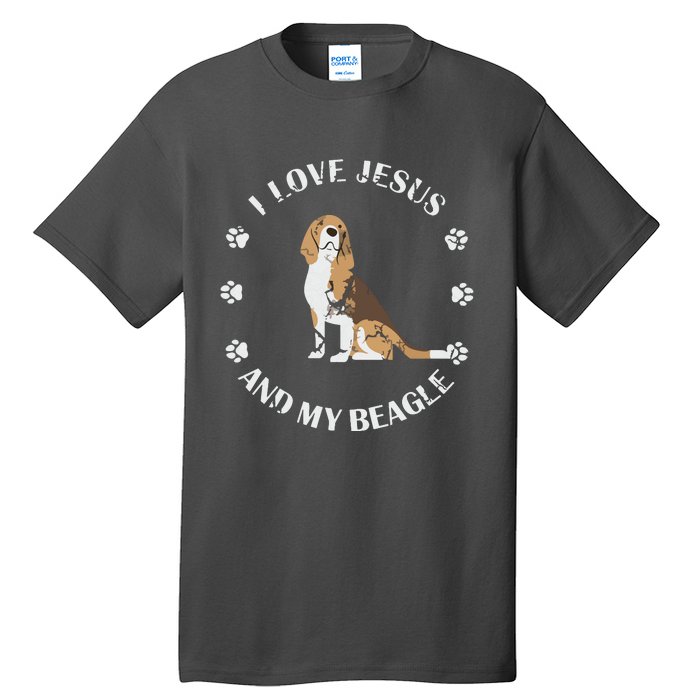 I Love Jesus And My Beagle Beagle Lover Gift Tall T-Shirt