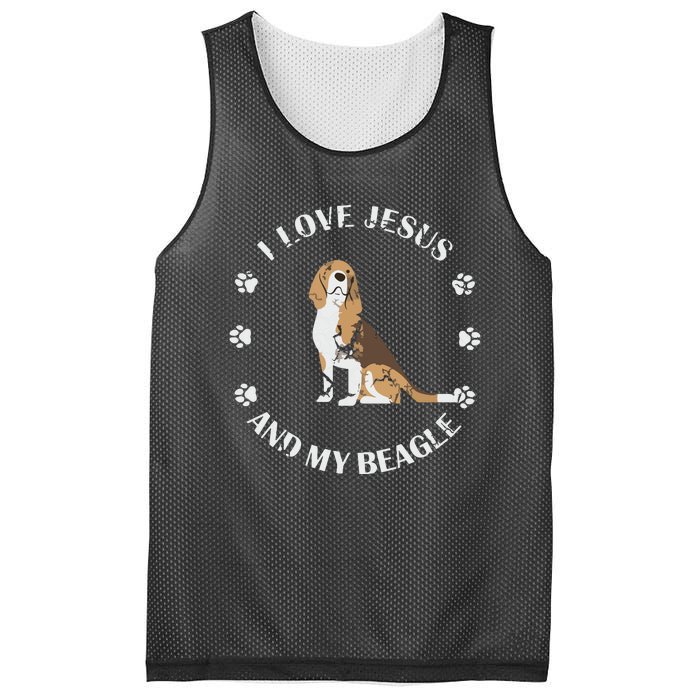 I Love Jesus And My Beagle Beagle Lover Gift Mesh Reversible Basketball Jersey Tank