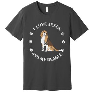 I Love Jesus And My Beagle Beagle Lover Gift Premium T-Shirt