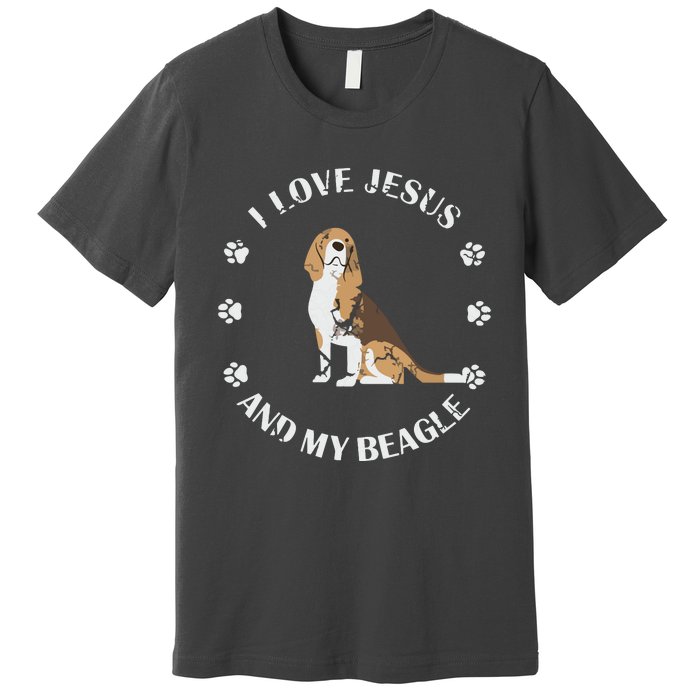 I Love Jesus And My Beagle Beagle Lover Gift Premium T-Shirt