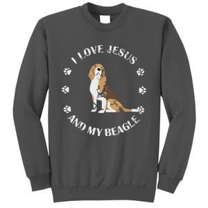 I Love Jesus And My Beagle Beagle Lover Gift Tall Sweatshirt