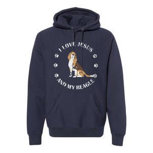 I Love Jesus And My Beagle Beagle Lover Gift Premium Hoodie