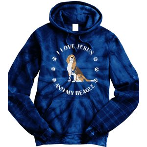 I Love Jesus And My Beagle Beagle Lover Gift Tie Dye Hoodie