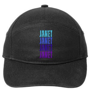 I Love Janet Pattern First Name Janet 7-Panel Snapback Hat