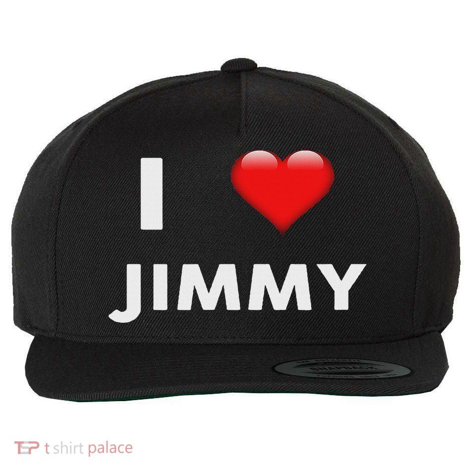 I Love Jimmy Name Jimmy Wool Snapback Cap