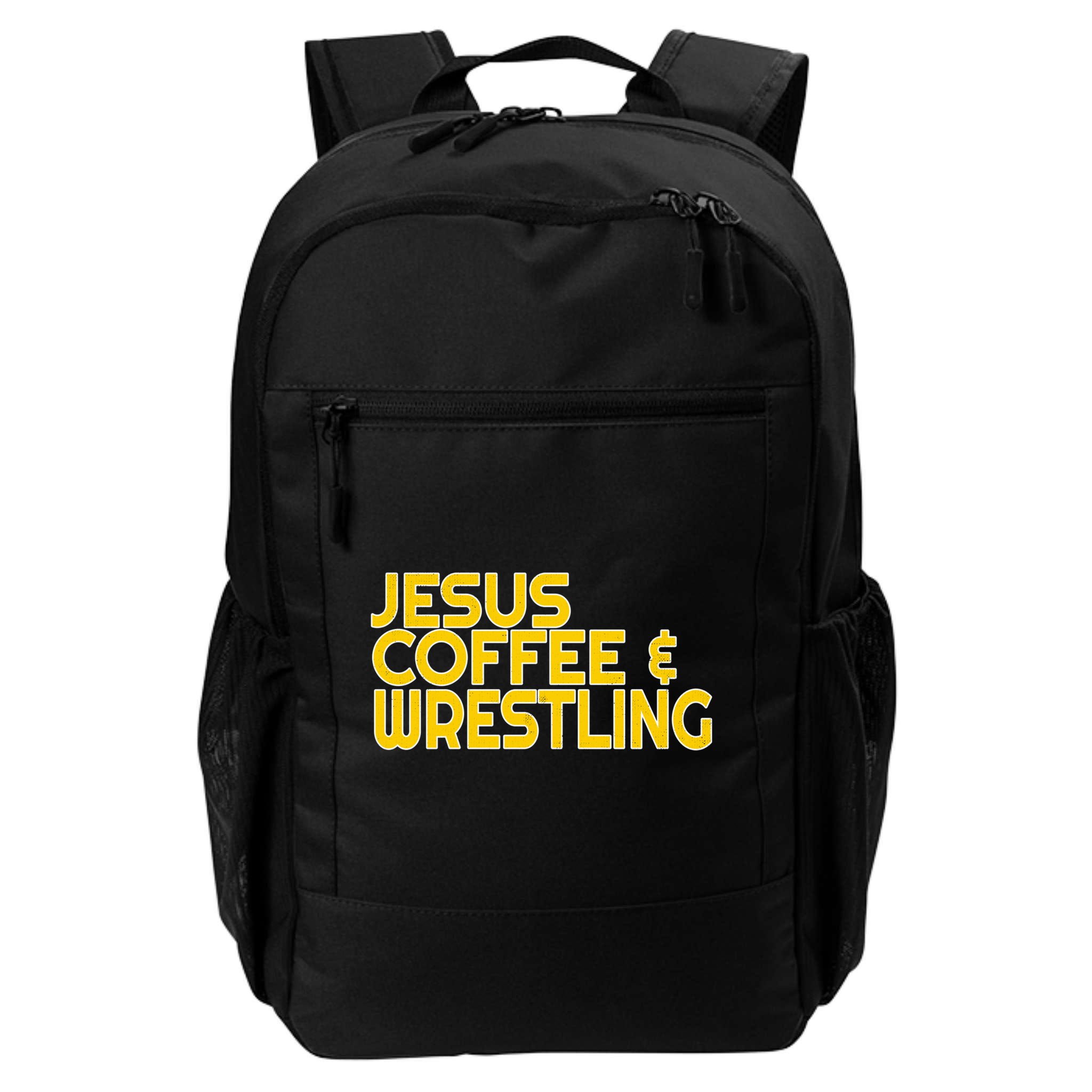 I Love Jesus Coffee Wrestling Gift Wrestler Christian Backpack