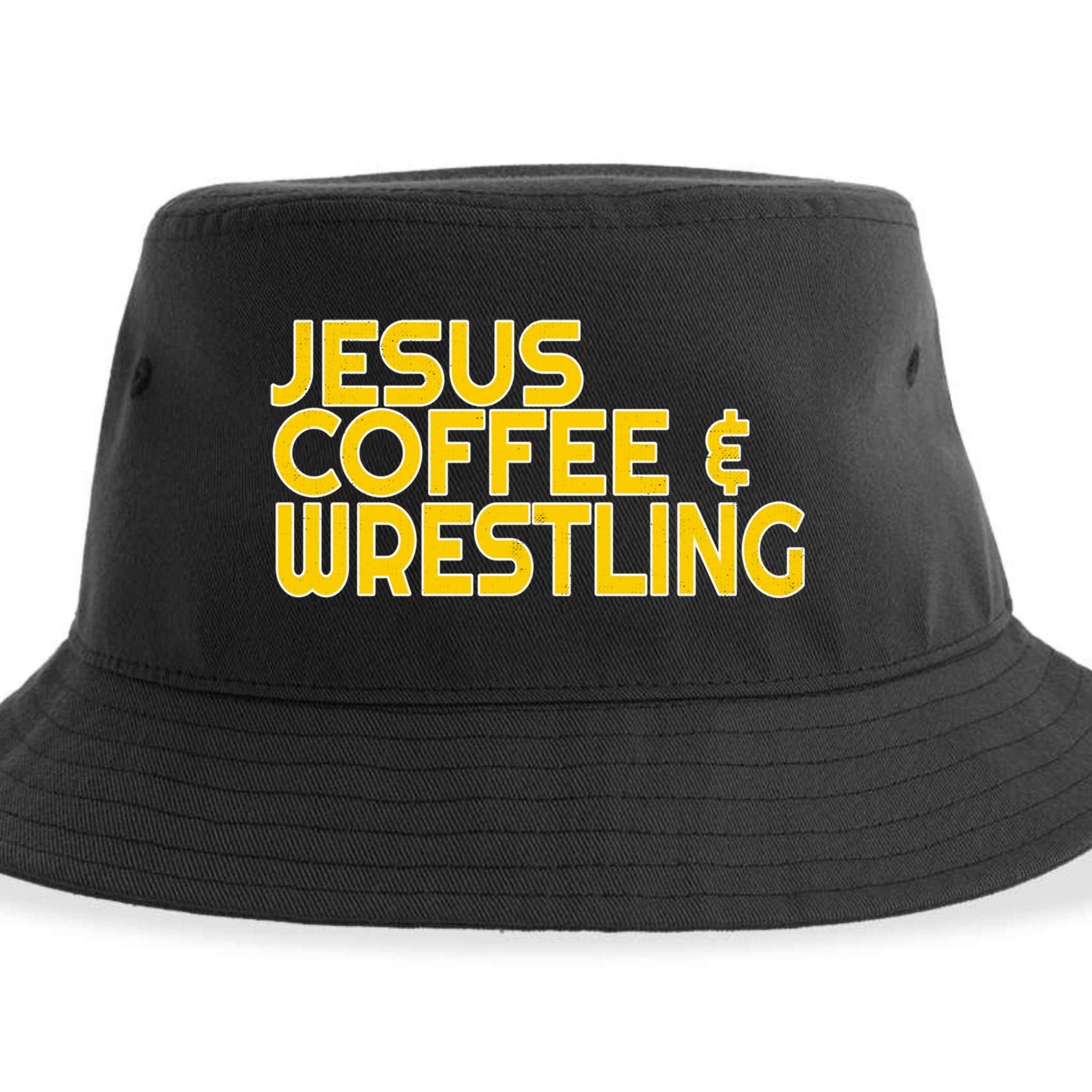 I Love Jesus Coffee Wrestling Gift Wrestler Christian Sustainable Bucket Hat