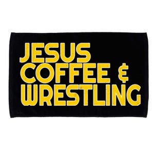 I Love Jesus Coffee Wrestling Gift Wrestler Christian Microfiber Hand Towel