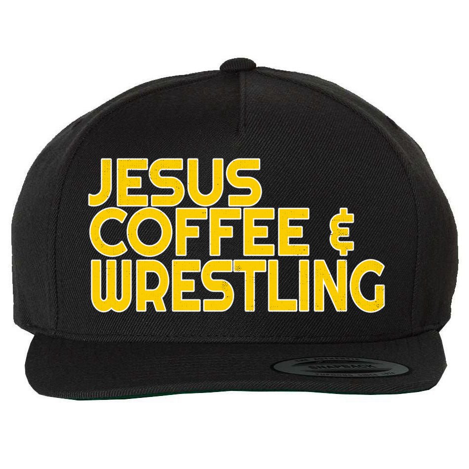 I Love Jesus Coffee Wrestling Gift Wrestler Christian Wool Snapback Cap