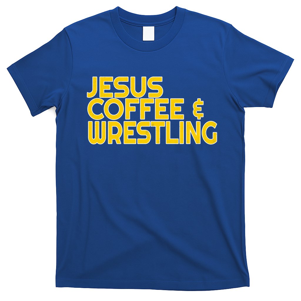 I Love Jesus Coffee Wrestling Gift Wrestler Christian T-Shirt