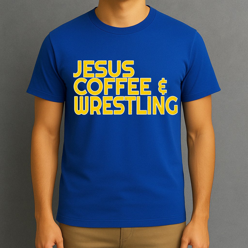 I Love Jesus Coffee Wrestling Gift Wrestler Christian T-Shirt