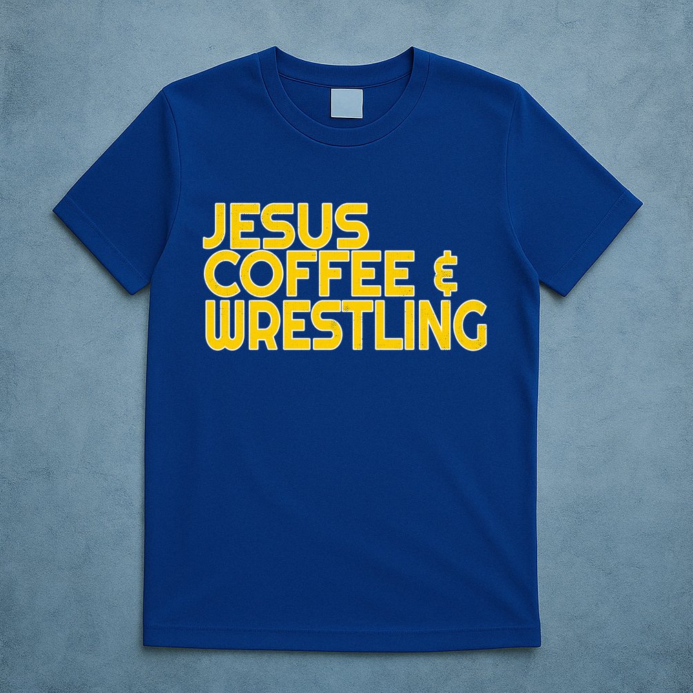 I Love Jesus Coffee Wrestling Gift Wrestler Christian T-Shirt