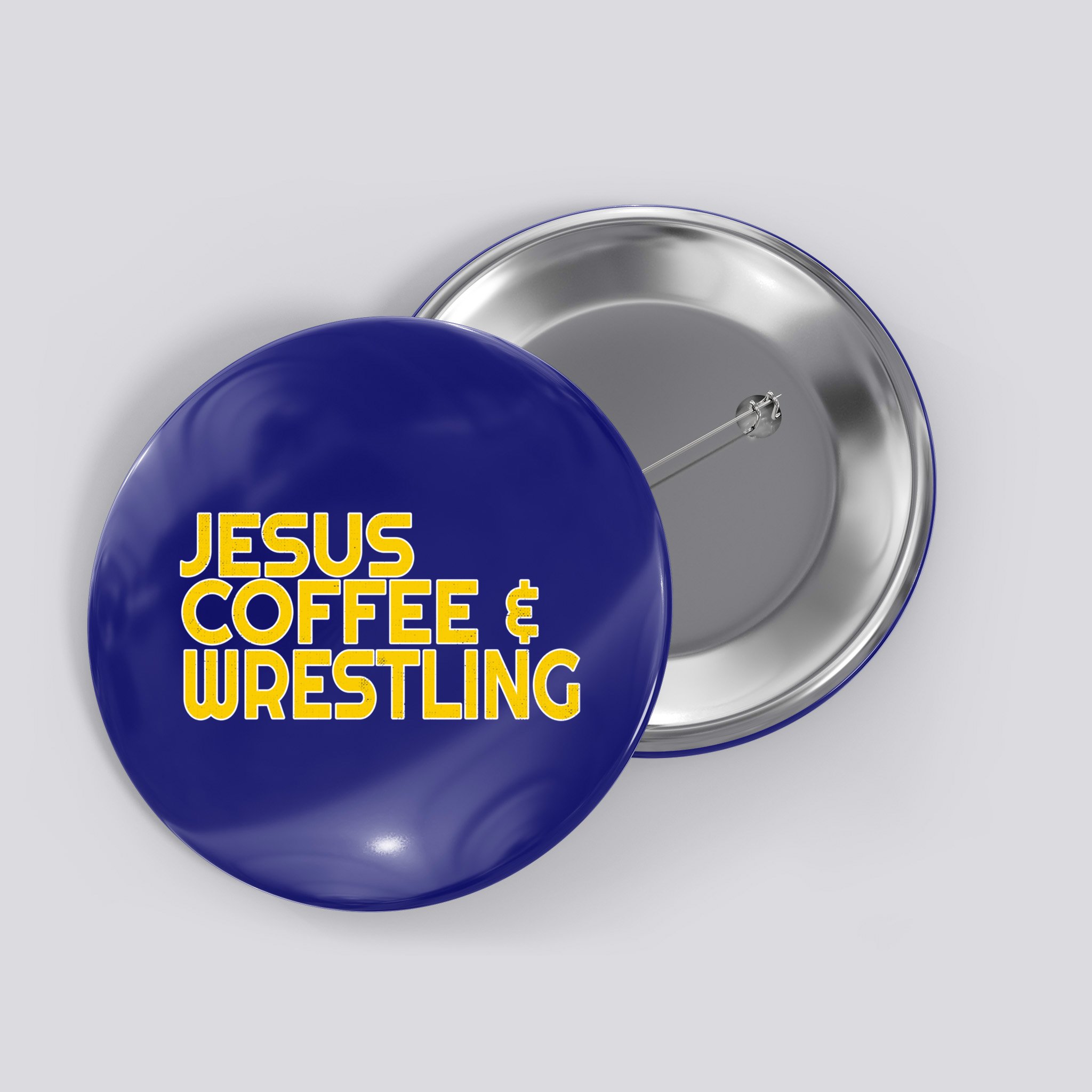 I Love Jesus Coffee Wrestling Gift Wrestler Christian Button