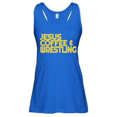 I Love Jesus Coffee Wrestling Gift Wrestler Christian Ladies Essential Flowy Tank