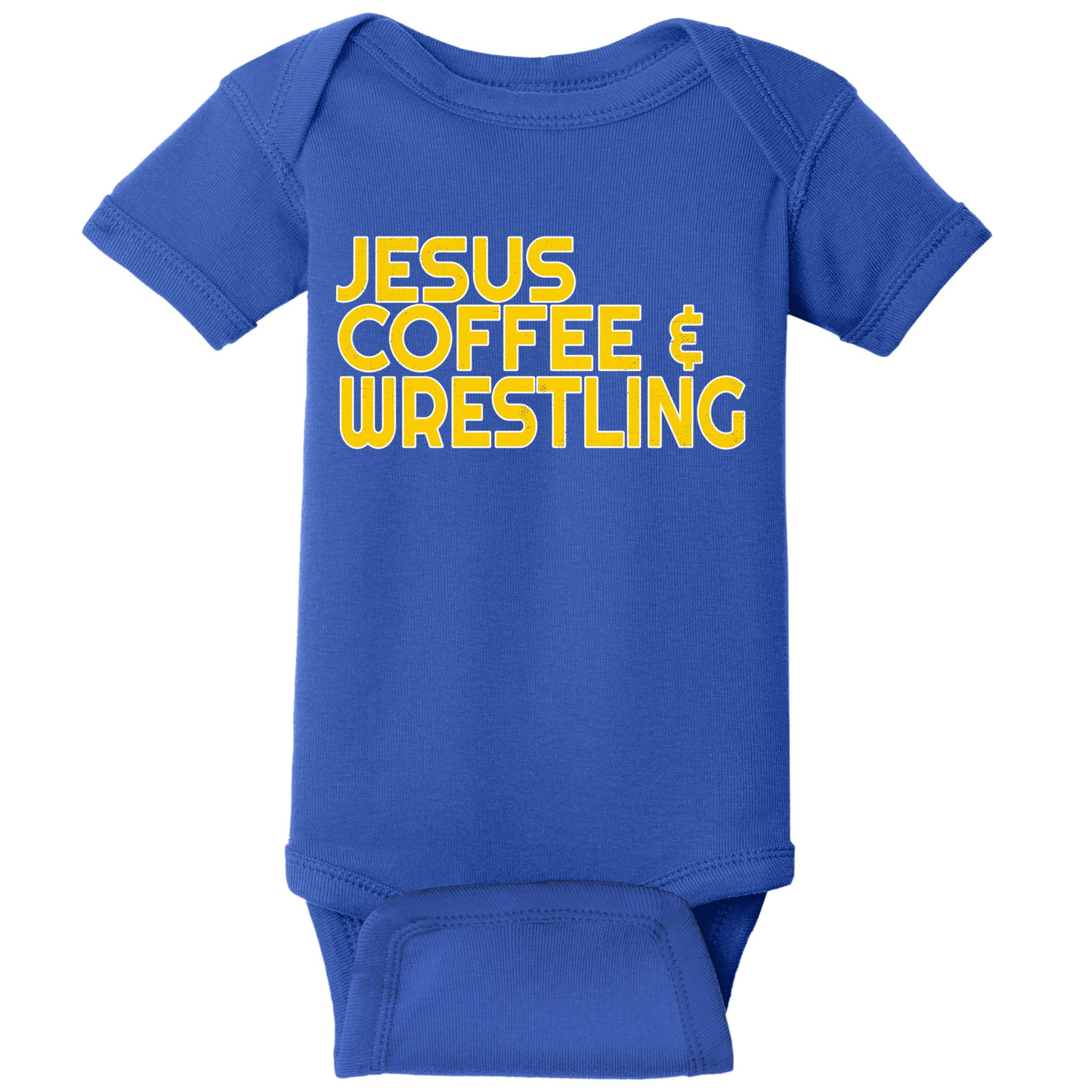I Love Jesus Coffee Wrestling Gift Wrestler Christian Baby Bodysuit