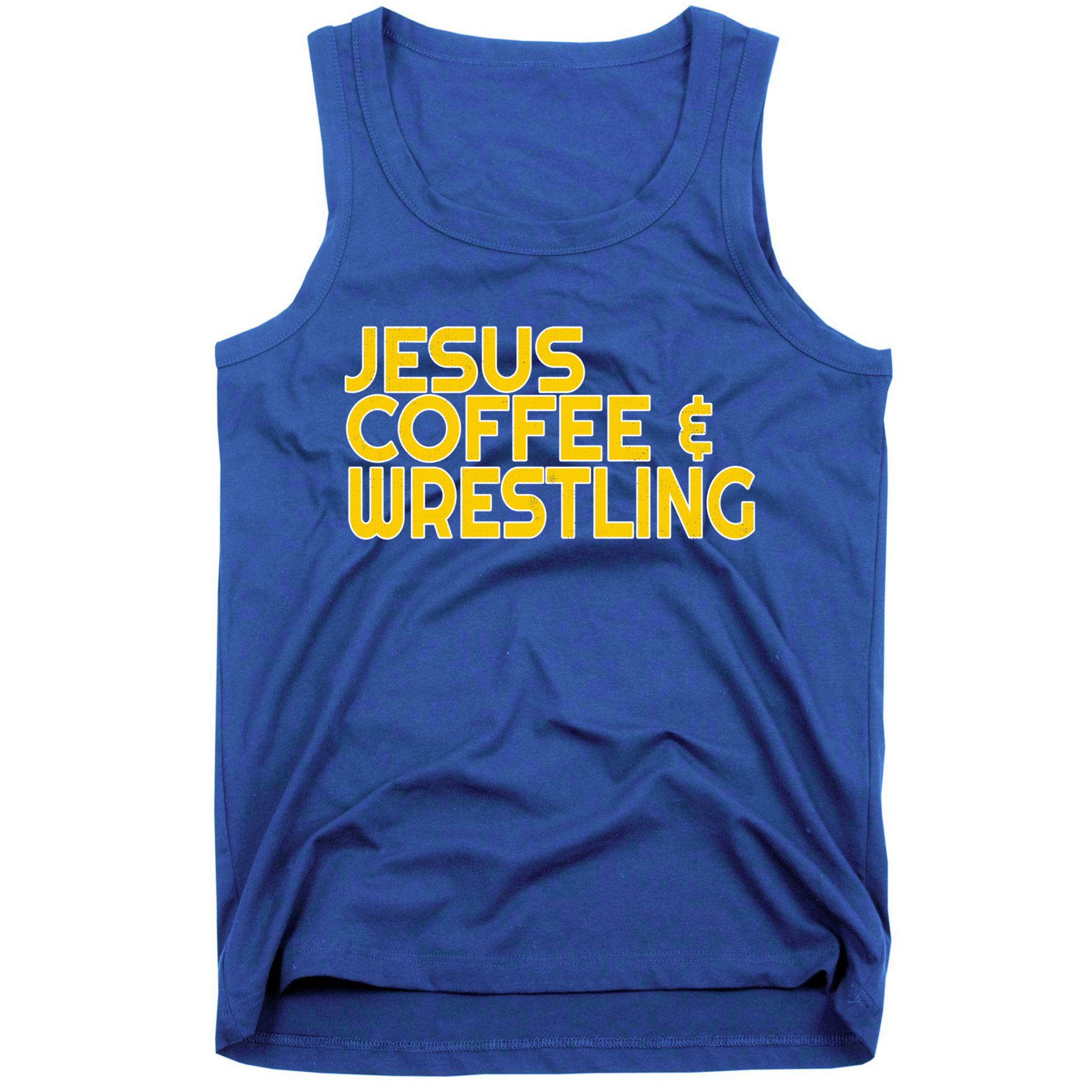 I Love Jesus Coffee Wrestling Gift Wrestler Christian Tank Top