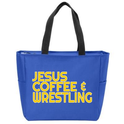 I Love Jesus Coffee Wrestling Gift Wrestler Christian Zip Tote Bag