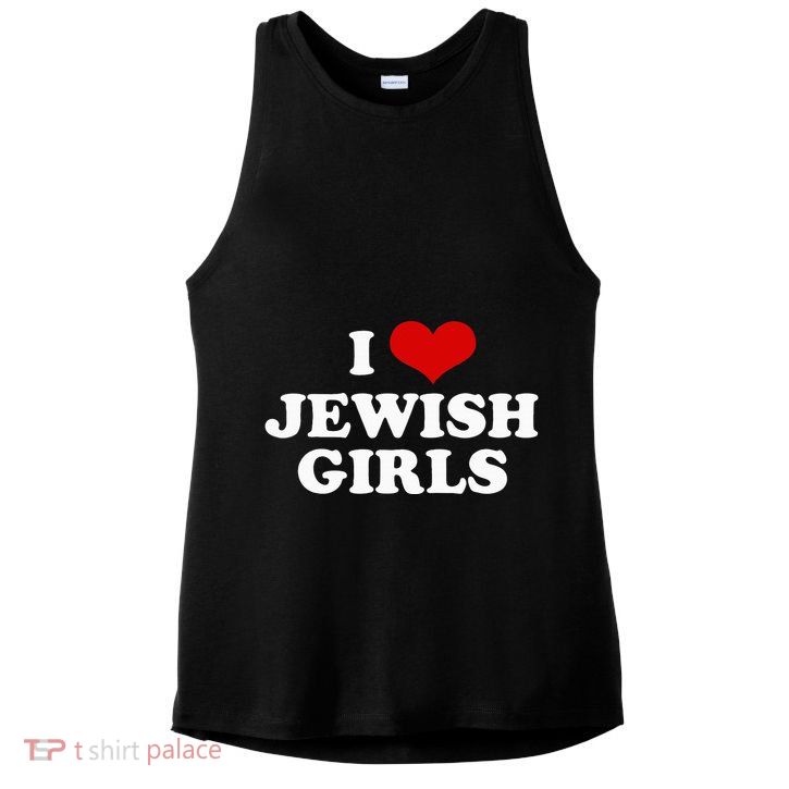 I Love Jewish Cute Gift Ladies PosiCharge Tri-Blend Wicking Tank