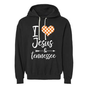 I Love Jesus And Tennessee Orange Garment-Dyed Fleece Hoodie