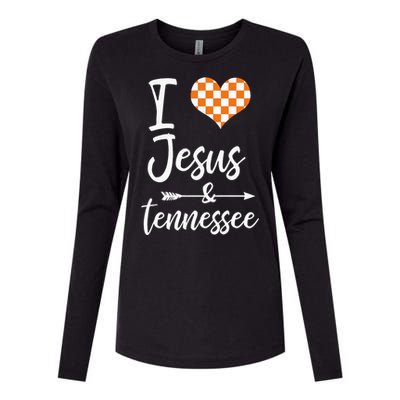 I Love Jesus And Tennessee Orange Womens Cotton Relaxed Long Sleeve T-Shirt