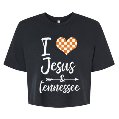 I Love Jesus And Tennessee Orange Bella+Canvas Jersey Crop Tee