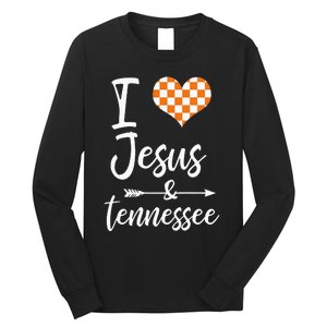 I Love Jesus And Tennessee Orange Long Sleeve Shirt